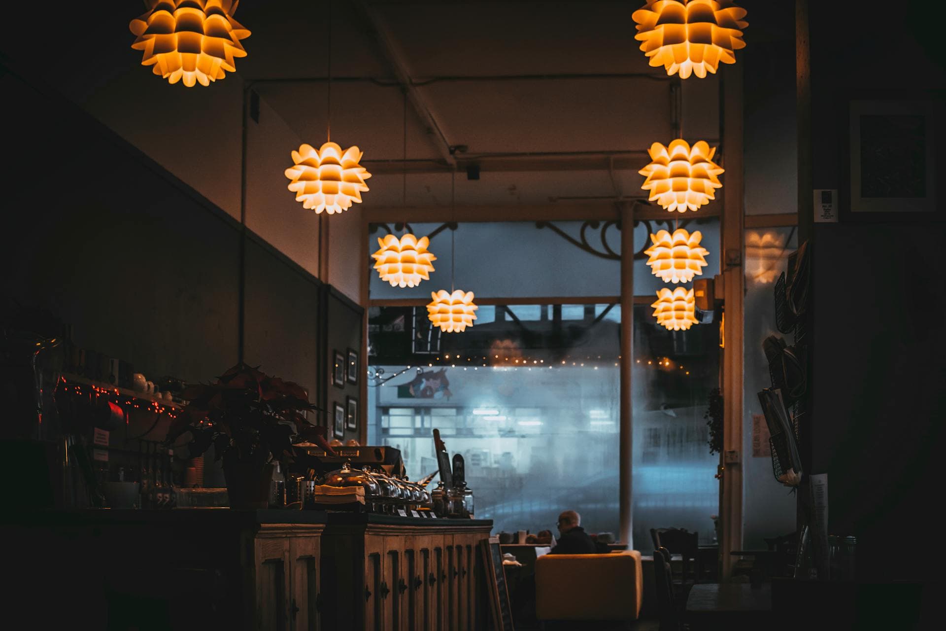 Warm Indian restaurant interior ambiance