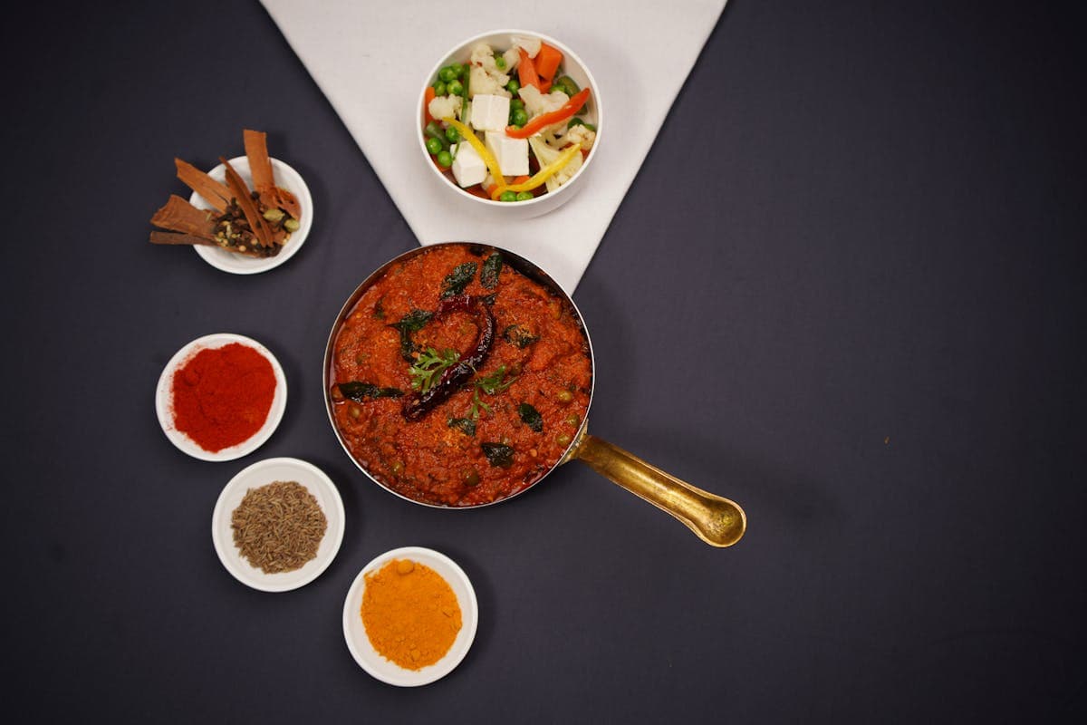 Beautiful plated Indian catering dish